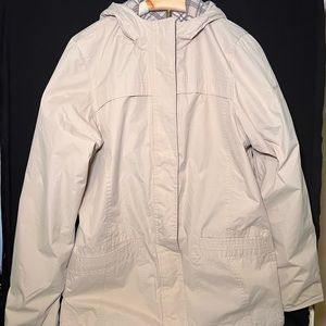 IZOD Beige Lined Hooded Raincoat
